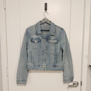 Free People Light Wash Denim Jean Jacket